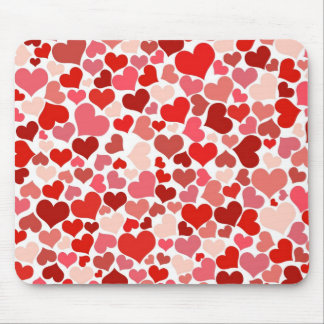 Cute Modern Red Heart Pattern Mouse Mat
