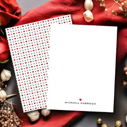 Cute Modern Red Hearts & XO's Custom Name Card
