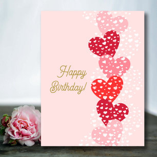 Cute Modern Red Pink Hearts Happy Valentine's day Card