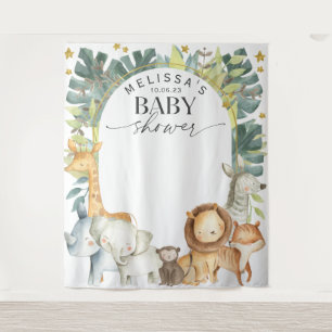 Cute Modern Safari Jungle Baby Shower backdrops Tapestry