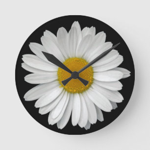 Cute Modern Simple Daisy Flower  Round Clock