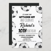 Cute Modern Soccer Sports Kids Birthday