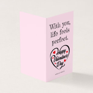 Cute Modern Soft Pink Blank Inside Valentine Cards