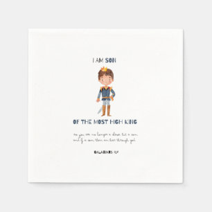 Cute Modern Son Of The King Birthday Party Kids Napkin