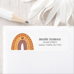 Cute Modern Spring Happy Easter Rainbow Address