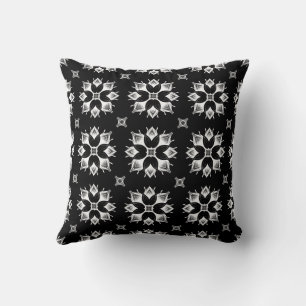Cute Modern Stylish Black & White Mandala Pattern Cushion