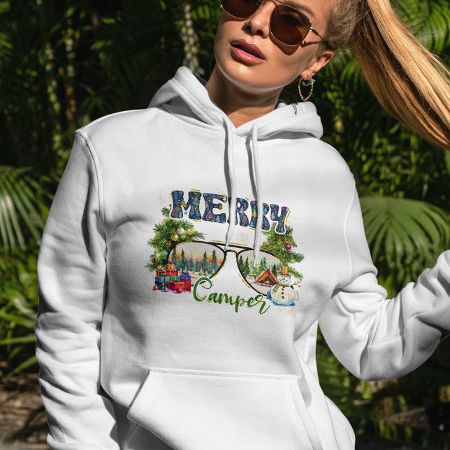 Cute Modern Stylish Red Green Merry Christmas Tree Hoodie (Creator Uploaded)