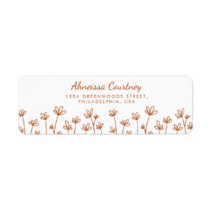 Cute Modern Terracotta Flowers Return Address