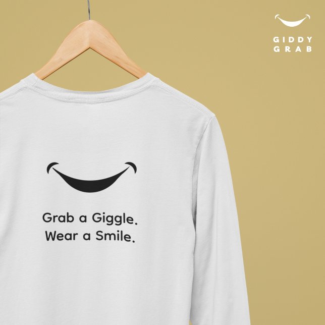 Cute Modern Typography Giggle & Smile Simple T-Shirt (Creator Uploaded)