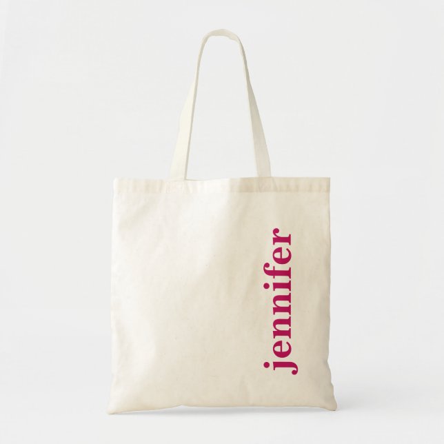 Cute Modern Typography Name Tote Bag (Front)