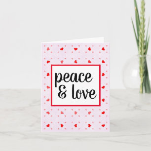 Cute Modern Typography Peace and Love Note Card