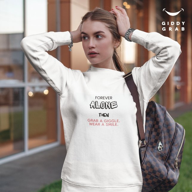 Cute Modern Typography Smile Simple White Custom Sweatshirt (Creator Uploaded)