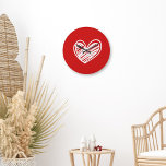 Cute Modern Unique Red Hearts Elegant Romantic Large Clock<br><div class="desc">A simple yet gorgeous Valentine's Day hearts wall clock. If you like this design on other items,  please inbox us. We will list them for you. Do check out our other themed stores.</div>
