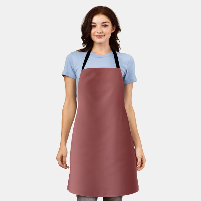 Cute Modern  Watercolor gradient solid red colour  Apron (Worn)