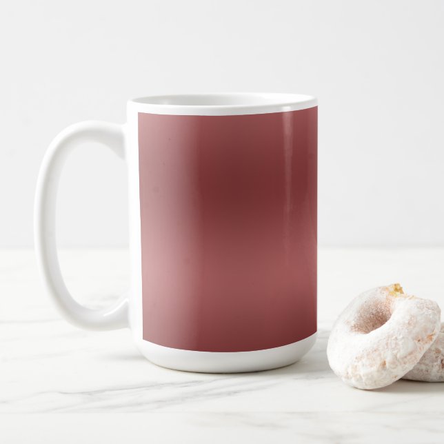 Cute Modern  Watercolor gradient solid red colour  Coffee Mug (With Donut)