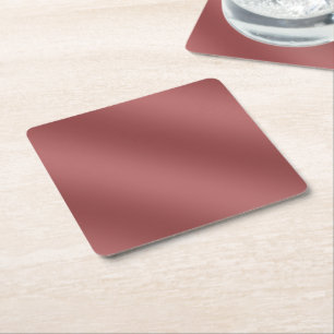 Cute Modern Watercolor gradient solid red colour Square Paper Coaster