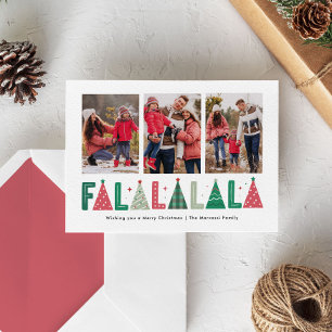 Cute Modern Whimsical Fa La La Holiday Photo Card