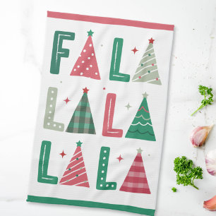 Cute Modern Whimsical Fa La La Tea Towel