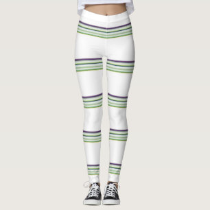 Cute modern white stripes leggings