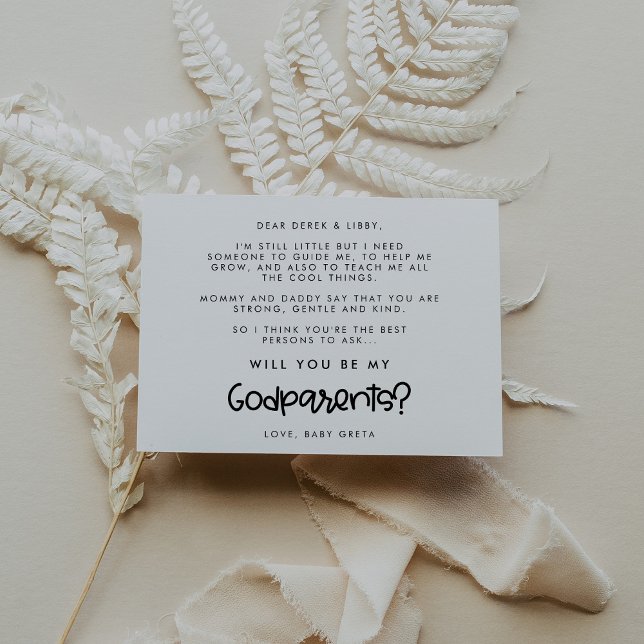 Cute modern Will you be my Godparents card (Creator Uploaded)