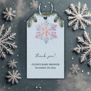 Cute Modern Winter Snowflakes Cute Baby Shower Gift Tags