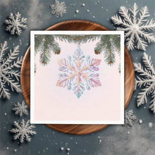 Cute Modern Winter Snowflakes Cute Baby Shower Napkin