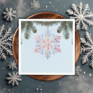 Cute Modern Winter Snowflakes Cute Baby Shower Napkin