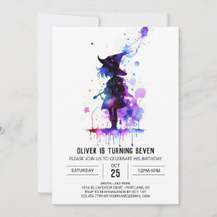 Cute Modern Wizard Birthday Invitation