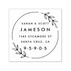 Cute Modern Wreath Married Couple Return Address