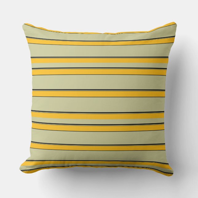 Cute modern yellow stripes cushion (Front)