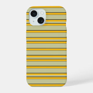 Cute modern yellow stripes iPhone 15 case