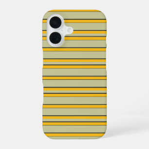 Cute modern yellow stripes iPhone 16 case