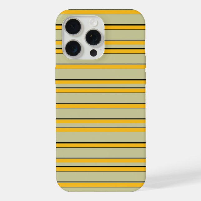 Cute modern yellow stripes iPhone case (Back)