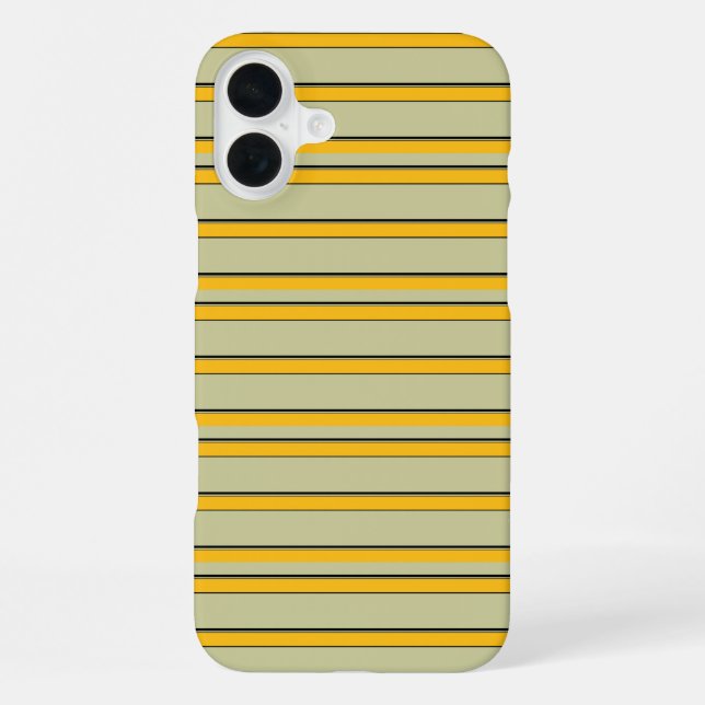 Cute modern yellow stripes iPhone case (Back)