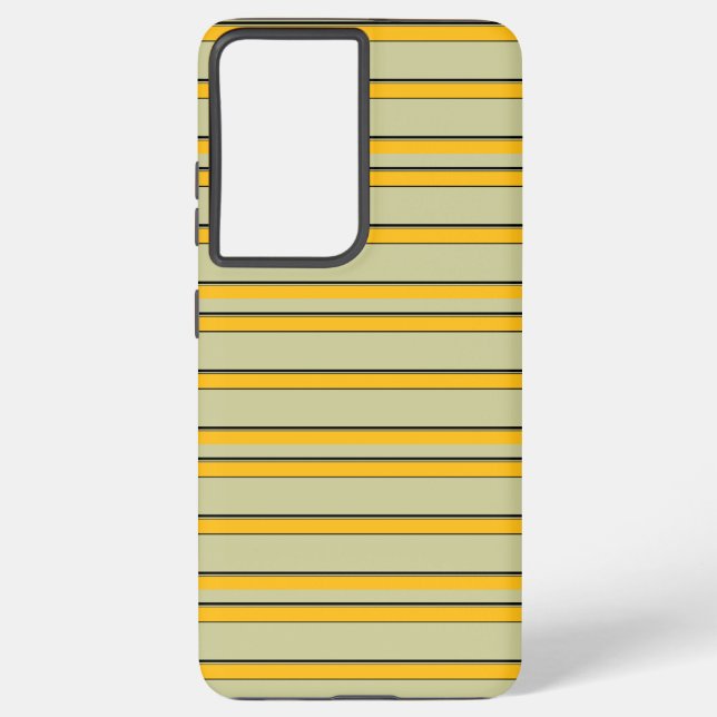 Cute modern yellow stripes samsung galaxy s21+ case (Back)