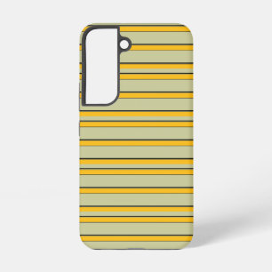 Cute modern yellow stripes samsung galaxy case