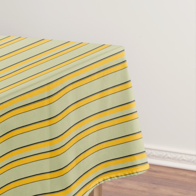 Cute modern yellow stripes tablecloth (In Situ)