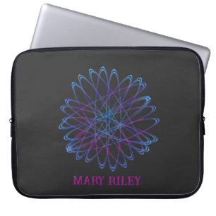 Cute Modern Your Name Colourful Laptop Sleeve