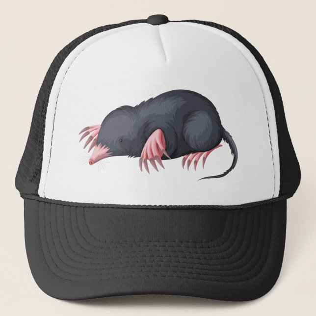 Cute mole character trucker hat (Front)