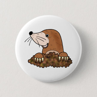 Cute mole funny small animal cartoon art 6 cm round badge
