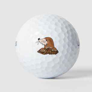 Cute mole funny small animal cartoon art golf balls