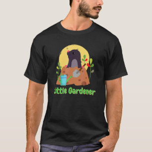 Cute Mole Little Gardener Children's Motif Family T-Shirt