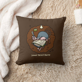 Cute Mole Writer Custom Text Busy Writing Cartoon Cushion