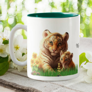 Cute Mom and Baby Two-Tone Coffee Mug