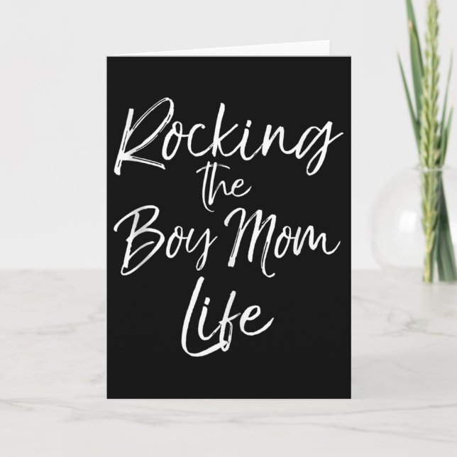 Cute Mom Of Boys Gift From Sons Rocking The Life T Card (Front)