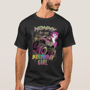 Cute Mommy Of A Monster Truck Girl Birthday Girl U T-Shirt