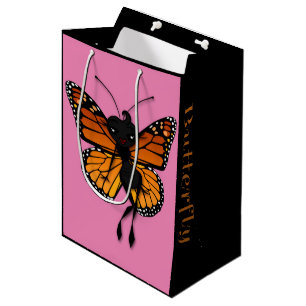 CUTE MONARCH BUTTERFLY LADY MATTE GIFT BAG