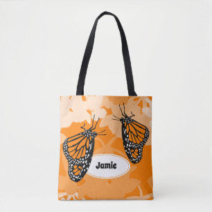 Cute Monarch Butterfly Pair On Swan Plant Tote Bag