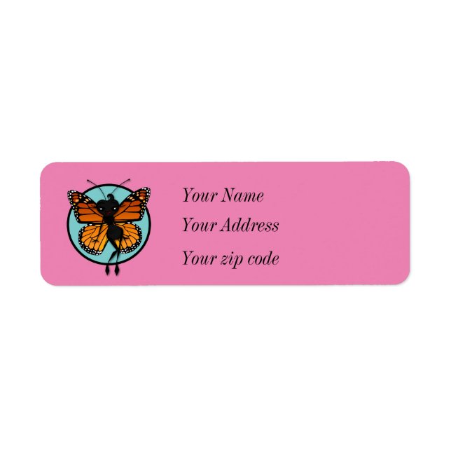 CUTE MONARCH BUTTERFLY RETURN ADDRESS LABELS (Front)