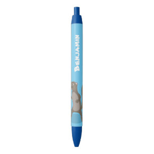 Cute mongoose cartoon illustration black ink pen